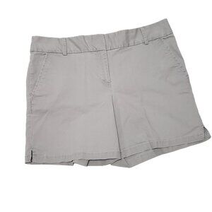Women’s Ann Taylor LOFT The Riviera Shorts Sz 8 Gray Cotton Stretch Chino Flat